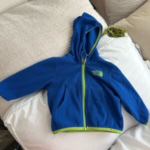 The North Face Kids Royal Blue and Lime Hoodie